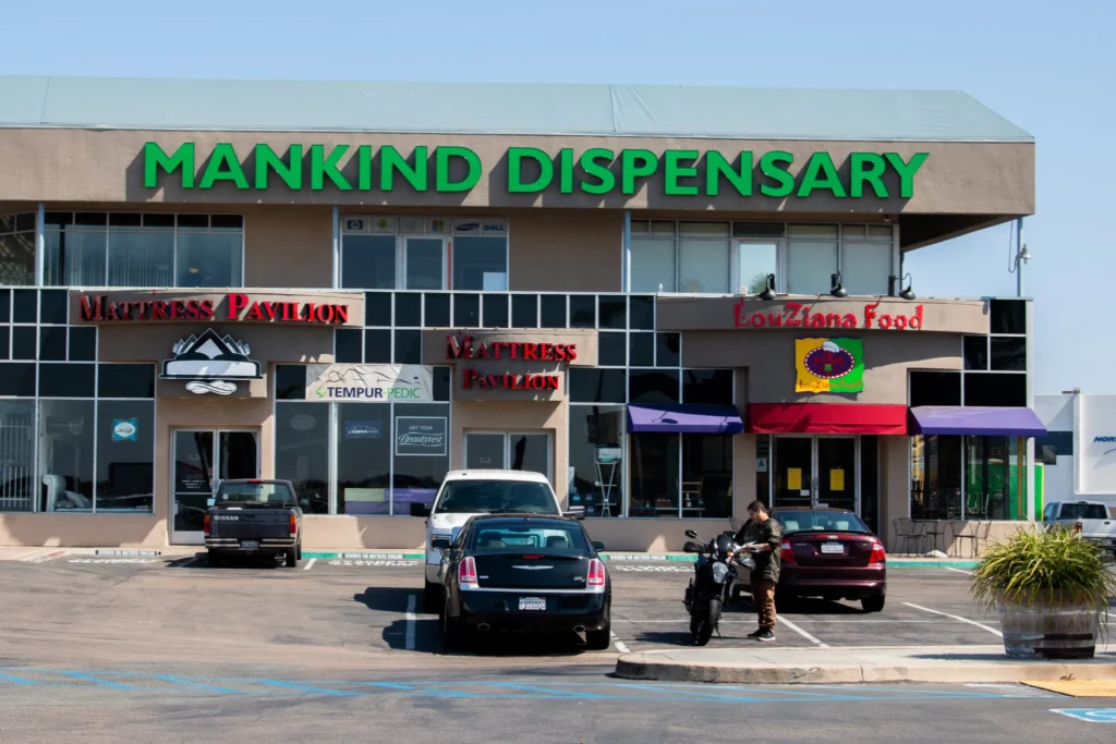 The exterior of Mankind Dispensary cannabis dispensary
