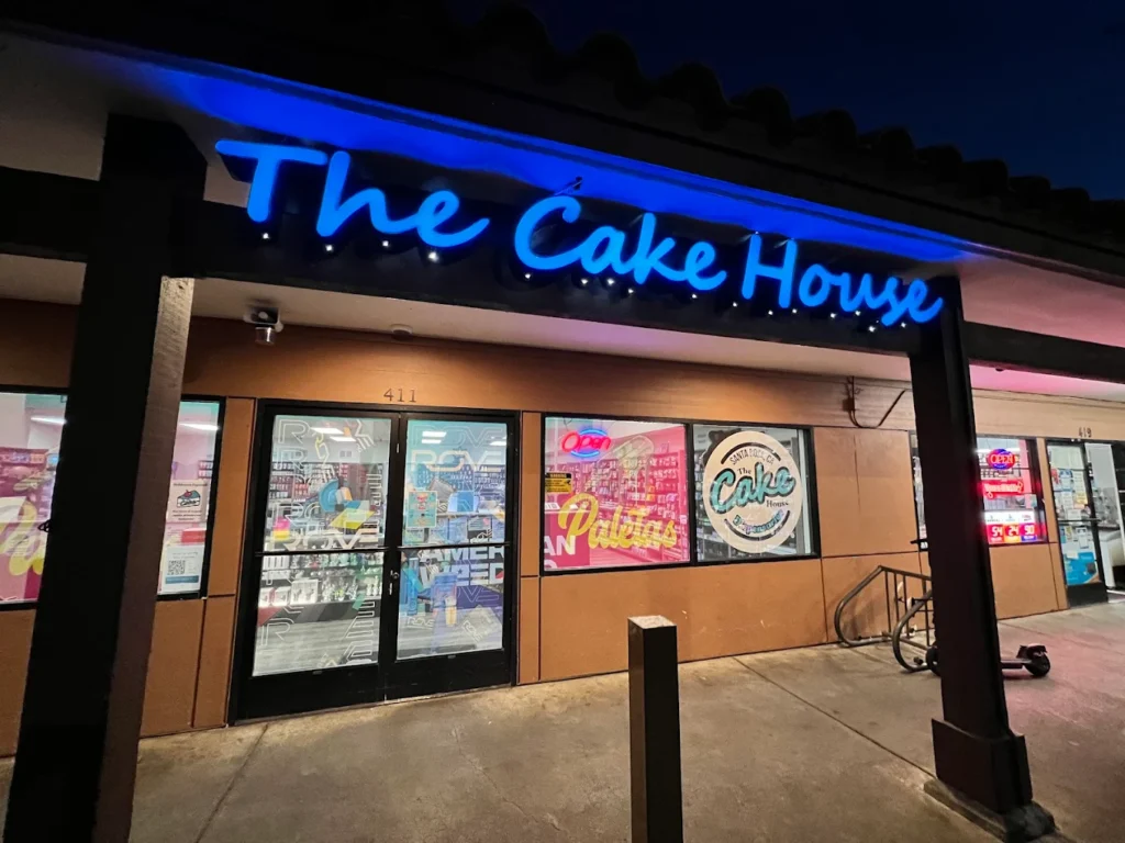 The exterior of the cake house santa rosa cannabis dispensary