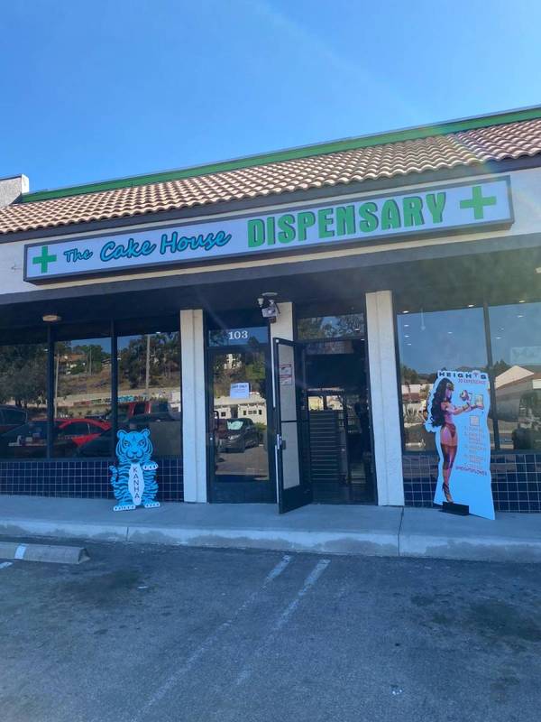The exterior of the cake house vista dispensary
